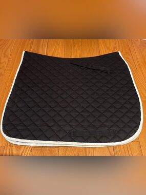 Black Quilted Pet Saddle Pad with Cream Trim